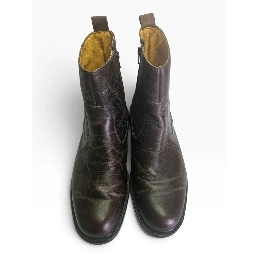 Rockport Toloni Dress Ankle Boots Mens 12M Brown Distressed Leather APM1155F